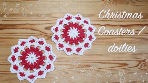 Christmas Crochet Coaster Tutorial