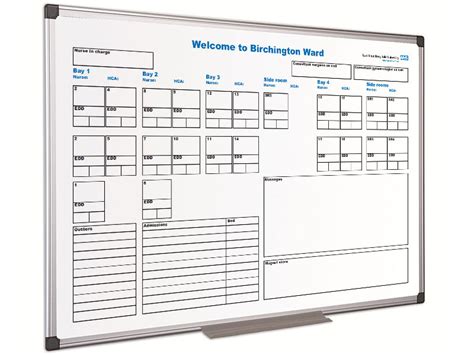 Hospital whiteboards to specific ward or department needs