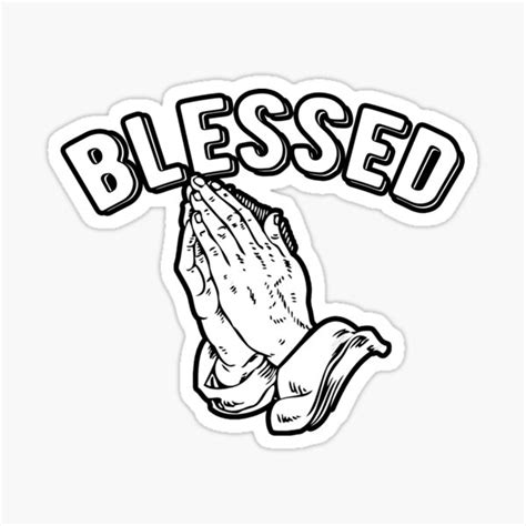 "Blessed by God ~ Praying Hands" Sticker for Sale by Ikaroots | Redbubble