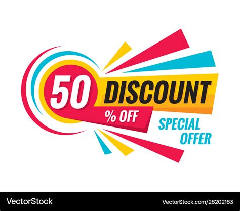 50 off discount - creative banner Royalty Free Vector Image