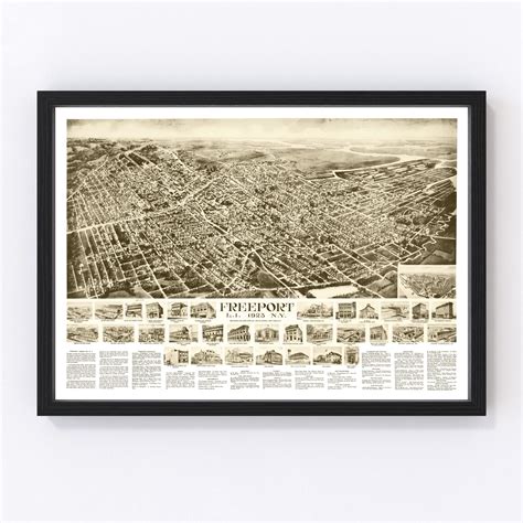 Vintage Map of Freeport, New York 1925 by Ted's Vintage Art