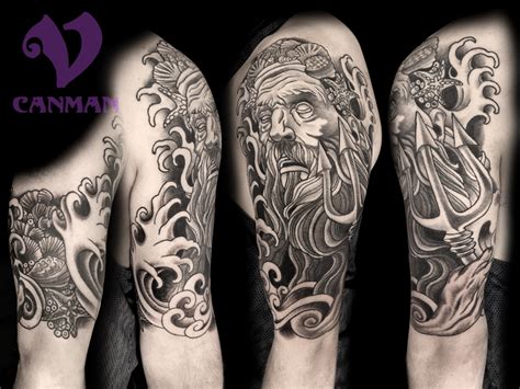 Poseidon tattoo - Visions Tattoo and Piercing