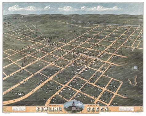 Beautifully restored map of Bowling Green, Kentucky from 1871 - KNOWOL