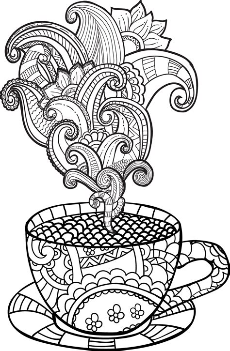 Mug Coloring Page Printable