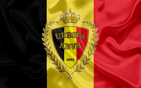 Download wallpapers Belgium national football team, logo, emblem, flag of Belgium, football ...