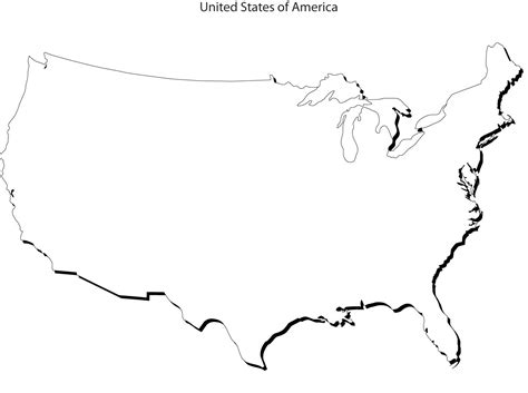 large printable outline map of the united states - blank us map united ...