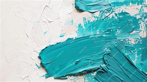 Premium Photo | Oil painting Turquoise and white Abstract art