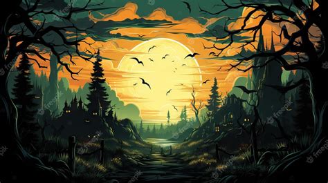 Premium AI Image | dark forest wallpaper horror landscape