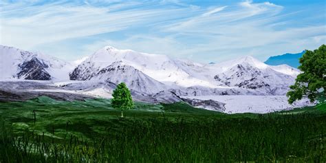 Snowy mountains landscape - PixaHive