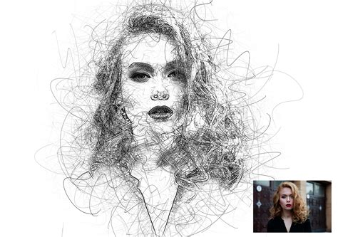 Portrait Scribble Sketch Art Photoshop Action, Add-ons | GraphicRiver