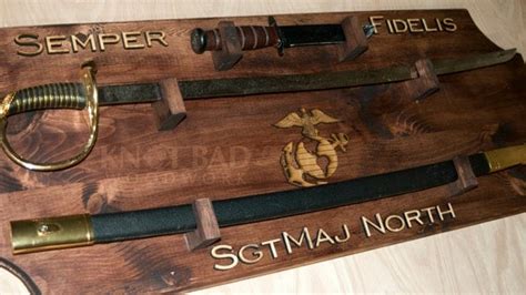 Custom Wooden NCO/ Officer Sword Display by KnotBadWoodwork