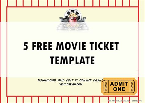 (FREE PRINTABLE) – Movie Ticket Birthday Invitation Template