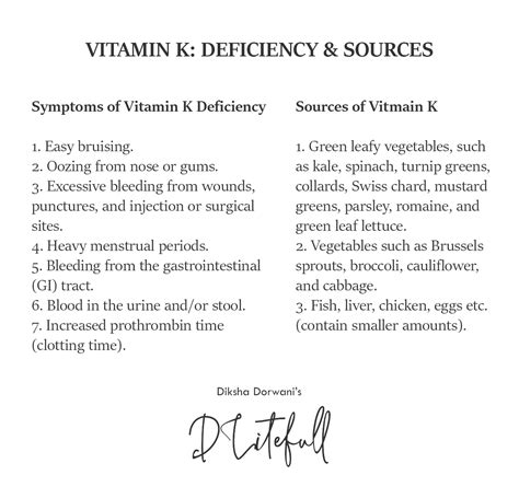 Let's look at some of the Vitamin K deficiency symptoms and the best sources available to ...