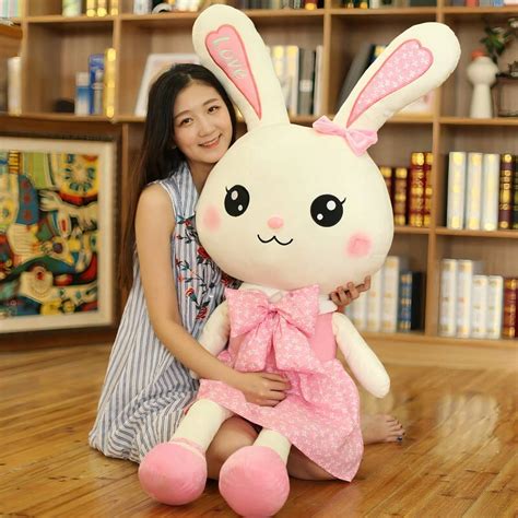 Giant rabbit plush with pink dress • Magic Plush