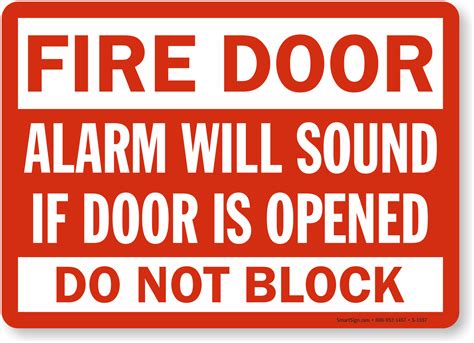 Fire Door Alarm Opened Signs, Fire and Emergency Signs, SKU: S-1557