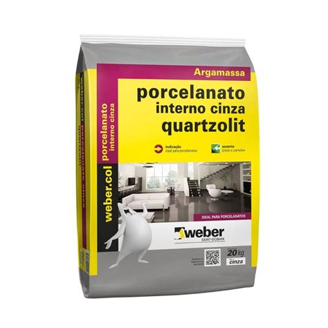 Argamassa Porcelanato Cinza 20kg Quartzolit | Leroy Merlin