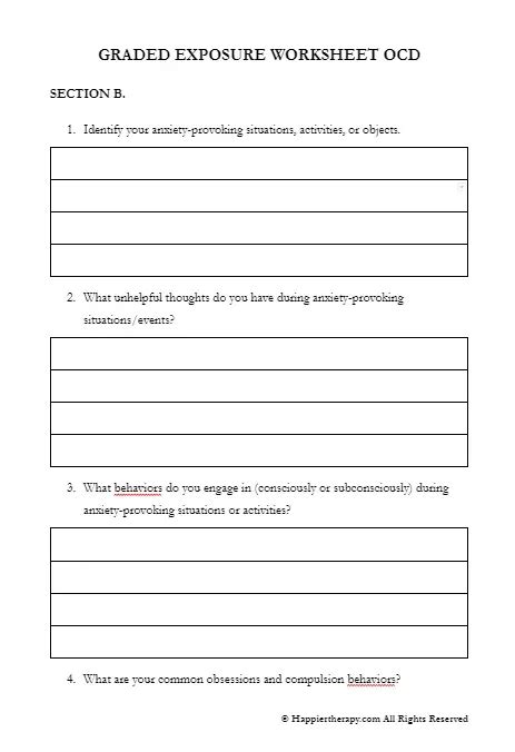 GRADED EXPOSURE WORKSHEET OCD | HappierTHERAPY