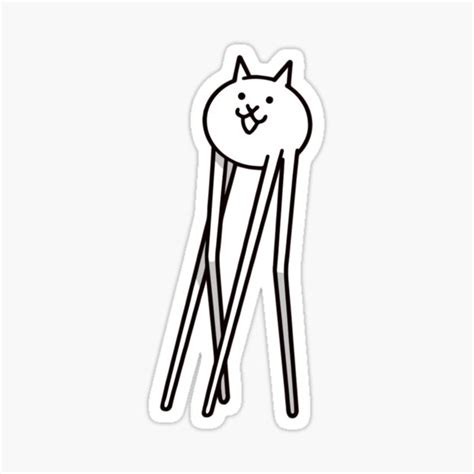 "Gross cat from battle cats or long leg cats" Sticker for Sale by ...