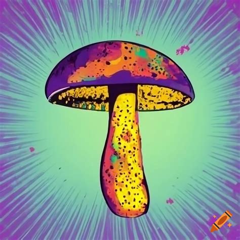 Pop art style illustration of mushrooms