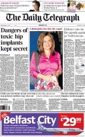 The Daily Telegraph (UK) Front Page for 1 February 2013 | Paperboy ...