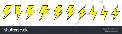 Yellow Lightning Bolt Icon Vector Illustration Stock Vector (Royalty Free) 2222459999 | Shutterstock