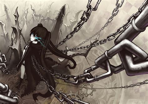 2266x1488px, 1080P free download | Anime, chains, twintails, swords, black rock shooter, HD ...