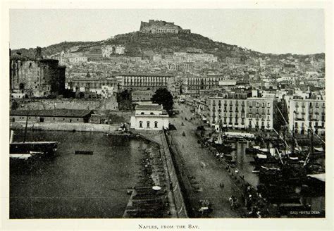 1902 Print Naples Bay Golfo di Napoli Italian City Cityscape Italy His ...