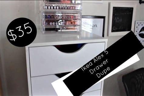 $35 Ikea Alex 5 Drawer Dupe | Affordable Makeup Collection Storage | Ikea alex drawers, Ikea ...