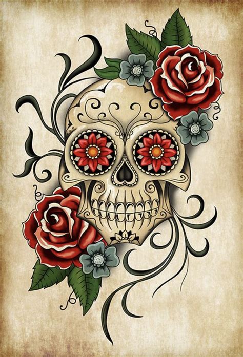 Pin by Suzan Peek on Tattoos | Sugar skull artwork, Skull artwork ...