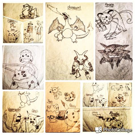 ArtStation - Pokemon characters pencil drawing