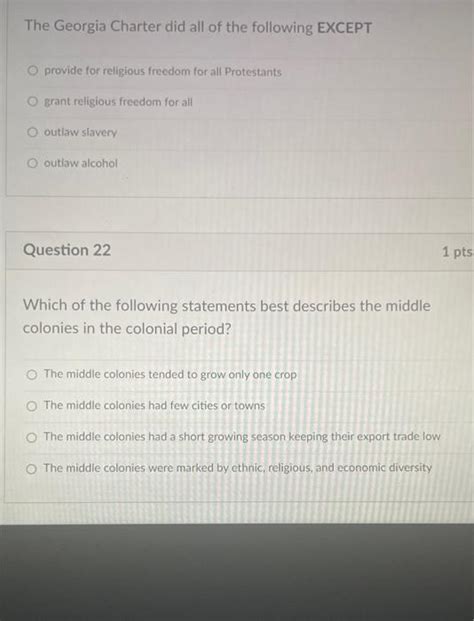 The Georgia Charter did all of the following EXCEPT O | Chegg.com