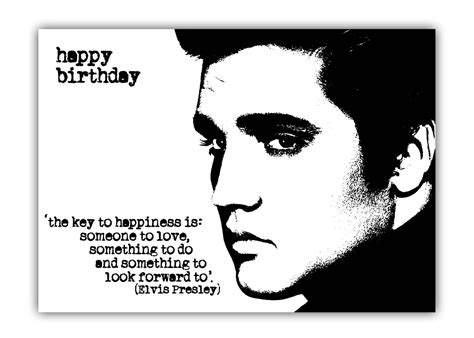 Elvis Presley Birthday Card. Rock and Roll Card. Black and White ...