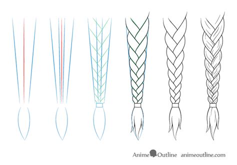 How to Draw Anime & Manga Style Hair Braids - AnimeOutline | Drawing hair braid, Anime drawings ...