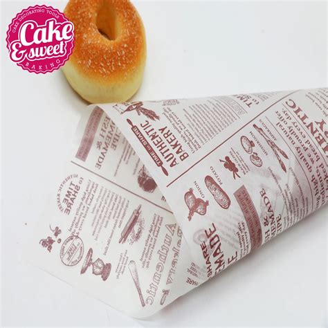 48pcs Wax Paper Printed Food Grade Grease Paper Food Wrappers Paper For ...