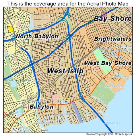 Aerial Photography Map of West Islip, NY New York