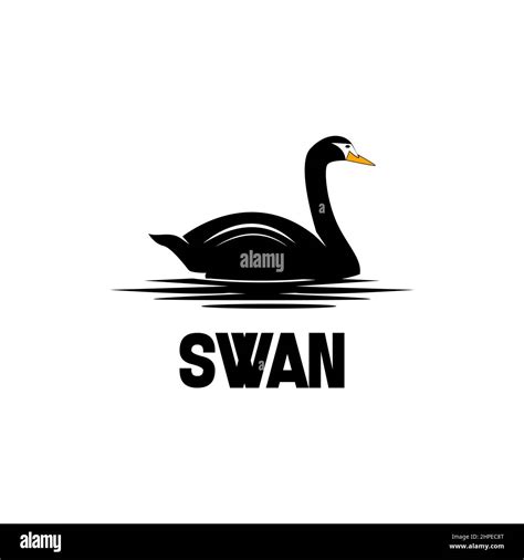 Swan logo icon in calm water, vector design illustration Stock Vector Image & Art - Alamy