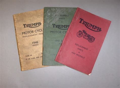 Bonhams Cars : Three Triumph Motorcycle replacement parts catalogues,