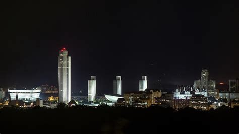 Albany Skyline At Night Photograph by Rod Best