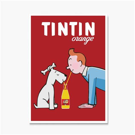 Tintin Orange Poster, Tintin Orange Print, Tintin Orange Wall Art ...