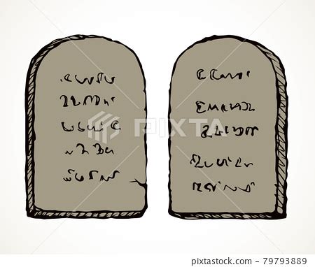 Tablets with 10 commandments. Vector drawing-插圖素材 [79793889] - PIXTA圖庫