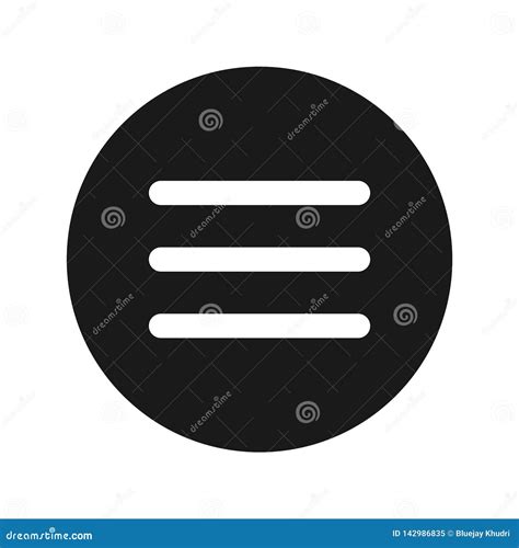 Hamburger Menu Button Flat Icon On A Transparent Background Cartoon ...