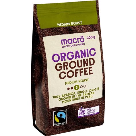 Macro Organic Fairtrade Ground Coffee Medium 200g | Woolworths