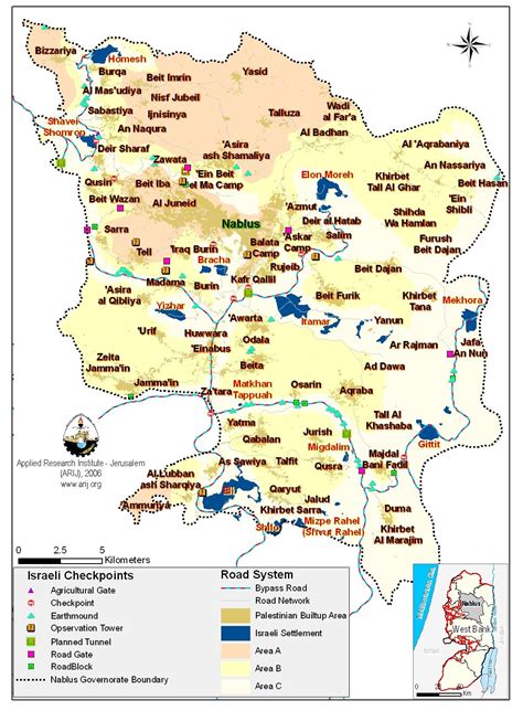 Nablus Map - Palestine