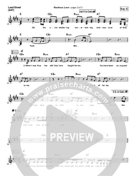 Reckless Love (Acoustic) Sheet Music PDF (Cory Asbury) - PraiseCharts