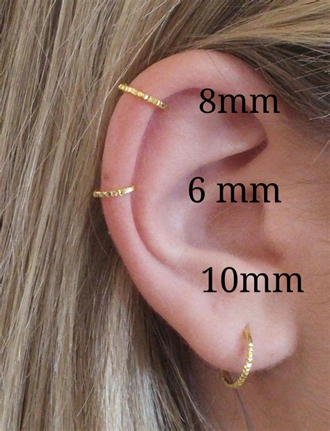 Cartilage hoop Cartilage piercing Gold cartilage hoop Helix | Etsy