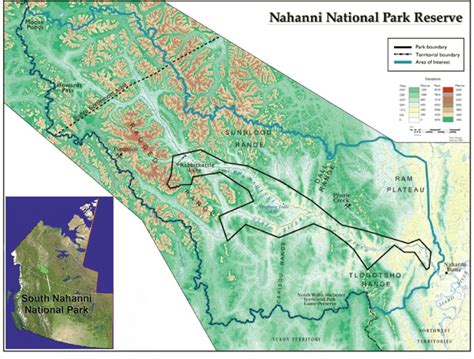 1 The location and topographic features of the Nahanni National Park ...