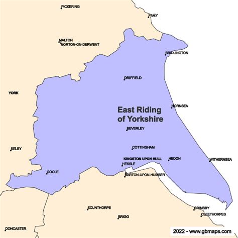 East Riding Of Yorkshire Boundary Map - Channa Antonetta