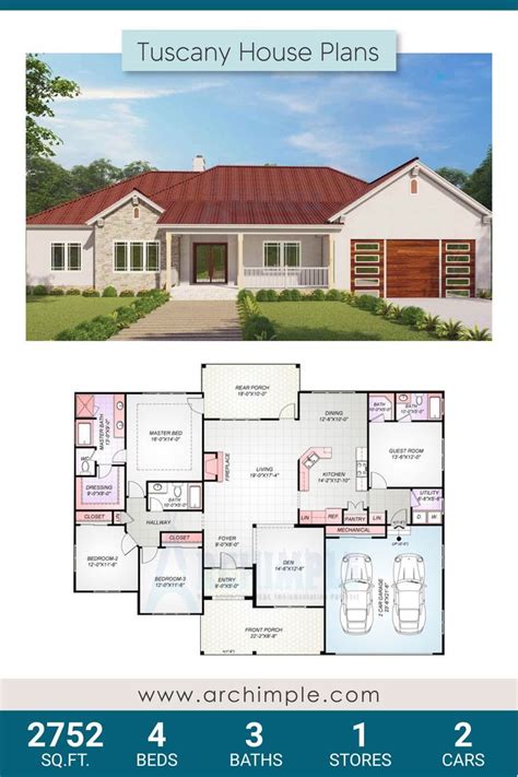 Tuscany house plans | Tuscany house, House plans, Tuscan house