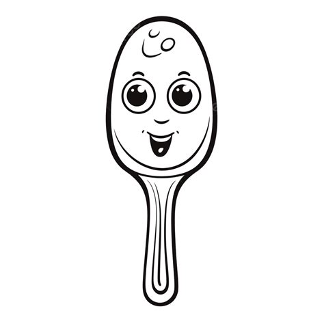 Spoon Shaped Illustration Accompanied By Smiley Eyes Outline Sketch Drawing Vector, Wing Drawing ...