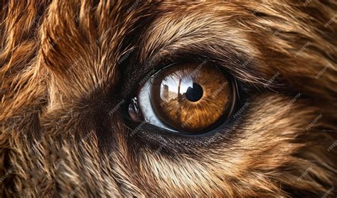 Premium AI Image | Bear eye closeup portrait of a brown eye macro ...